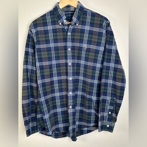 Ralph Lauren Men's Green and Blue Plaid Shirt